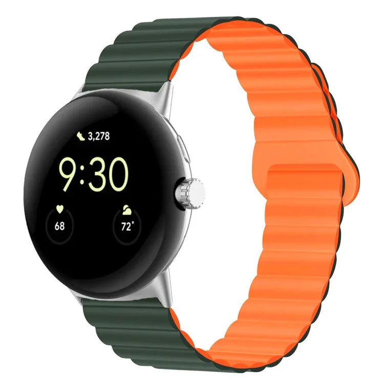Pulseira de relógio em silicone magnética com fivela invertida, para Google Pixel Watch 4 / 3 / 2 / 1 41mm