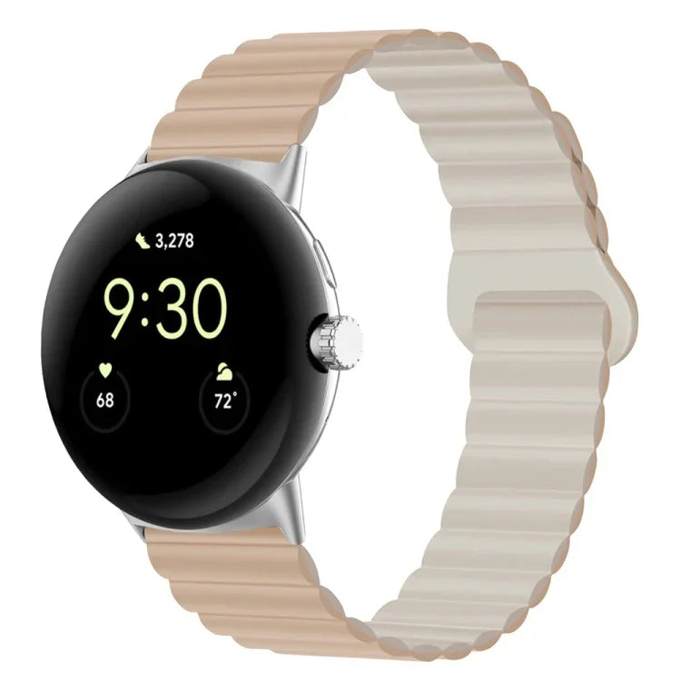 Pulseira de relógio em silicone magnética com fivela invertida, para Google Pixel Watch 4 / 3 / 2 / 1 41mm