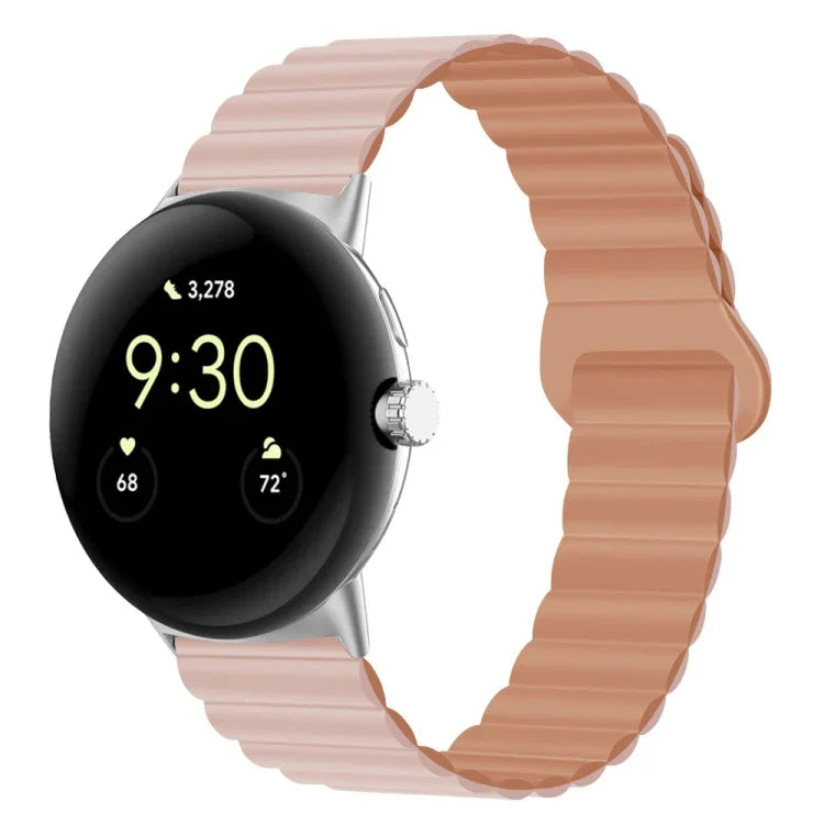 Pulseira de relógio em silicone magnética com fivela invertida, para Google Pixel Watch 4 / 3 / 2 / 1 41mm
