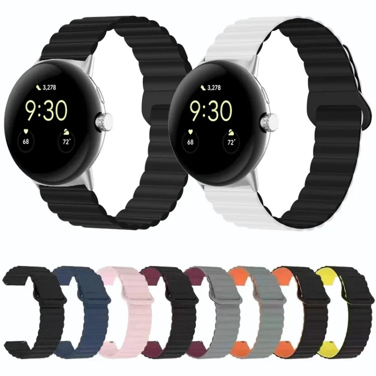 Pulseira de relógio em silicone magnética com fivela invertida, para Google Pixel Watch 4 / 3 / 2 / 1 41mm
