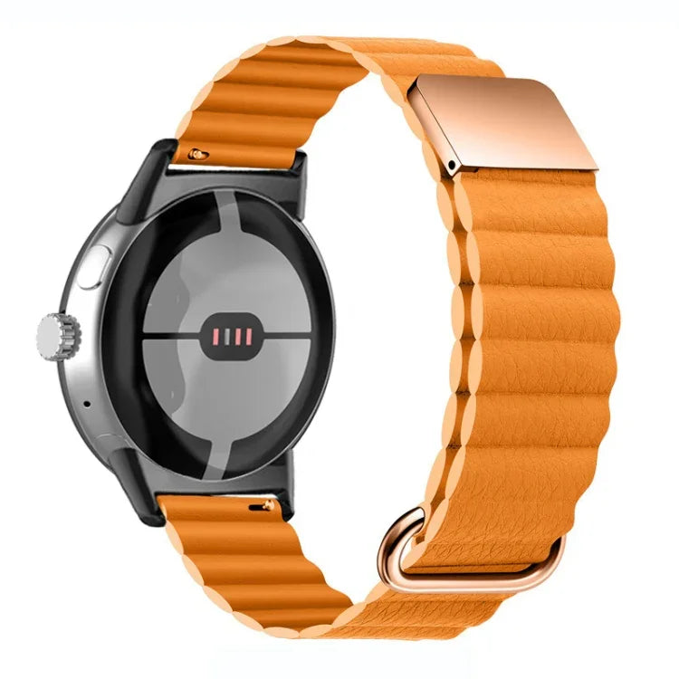 Pulseira de Relógio em Pele Genuína com Fecho Reverso Magnético, Para Google Pixel Watch 4 / 3 / 2 / 1 41mm
