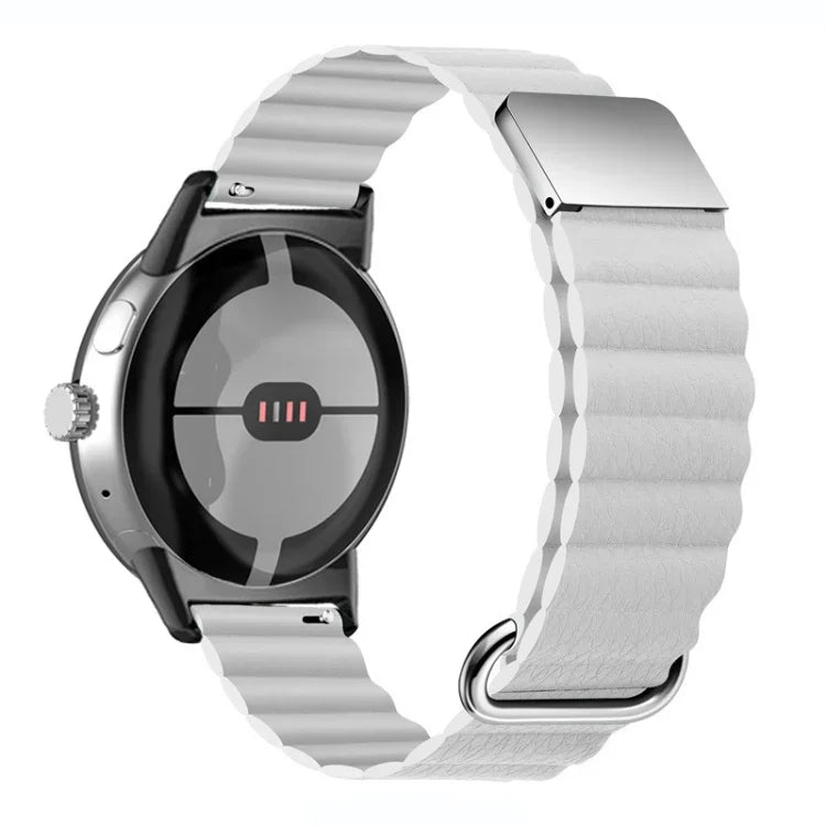 Pulseira de Relógio em Pele Genuína com Fecho Reverso Magnético, Para Google Pixel Watch 4 / 3 / 2 / 1 41mm