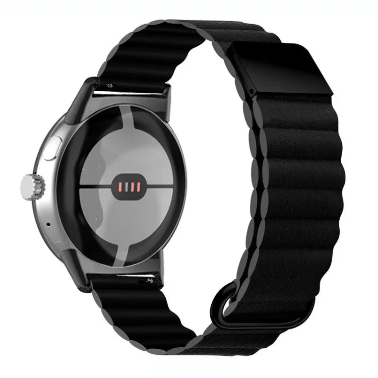 Pulseira de Relógio em Pele Genuína com Fecho Reverso Magnético, Para Google Pixel Watch 4 / 3 / 2 / 1 41mm
