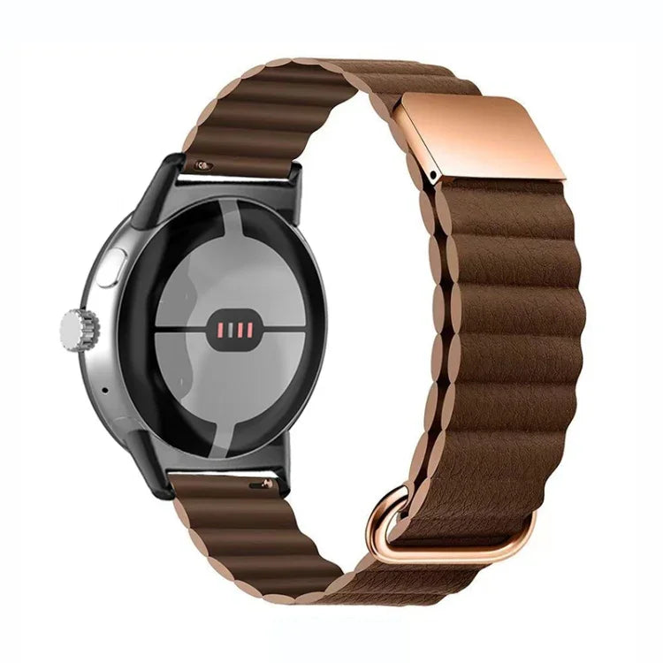 Pulseira de Relógio em Pele Genuína com Fecho Reverso Magnético, Para Google Pixel Watch 4 / 3 / 2 / 1 41mm