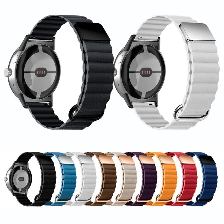Pulseira de Relógio em Pele Genuína com Fecho Reverso Magnético, Para Google Pixel Watch 4 / 3 / 2 / 1 41mm
