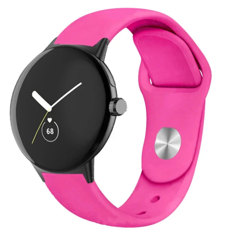 Pulseira de Relógio em Silicone com Fecho Reverso Cor Sólida, Para Google Pixel Watch 4 / 3 / 2 / 1 41mm