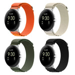Pulseira de Relógio com Conector Prateado em Nylon Loop, Para Google Pixel Watch 4 / 3 / 2 / 1 41mm