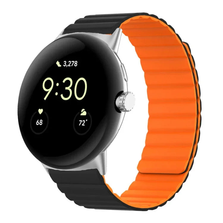 Correia de Relógio em Silicone Magnética de Duas Secções, Para Google Pixel Watch 4 / 3 / 2 / 1 41mm