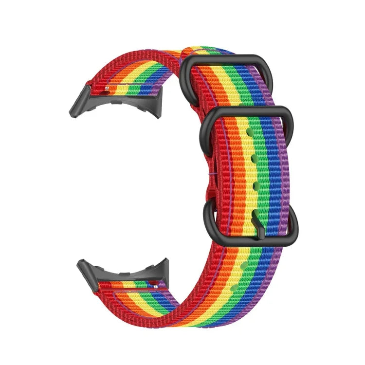 Correia de Relógio em Nylon com Fivela Preta de Três Argolas, Para Google Pixel Watch 4 / 3 / 2 / 1 41mm