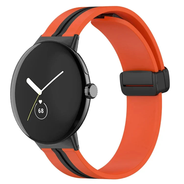 Correia de Relógio em Silicone com Fivela Dobrada Bicolor, Para Google Pixel Watch 4 / 3 / 2 / 1 41mm