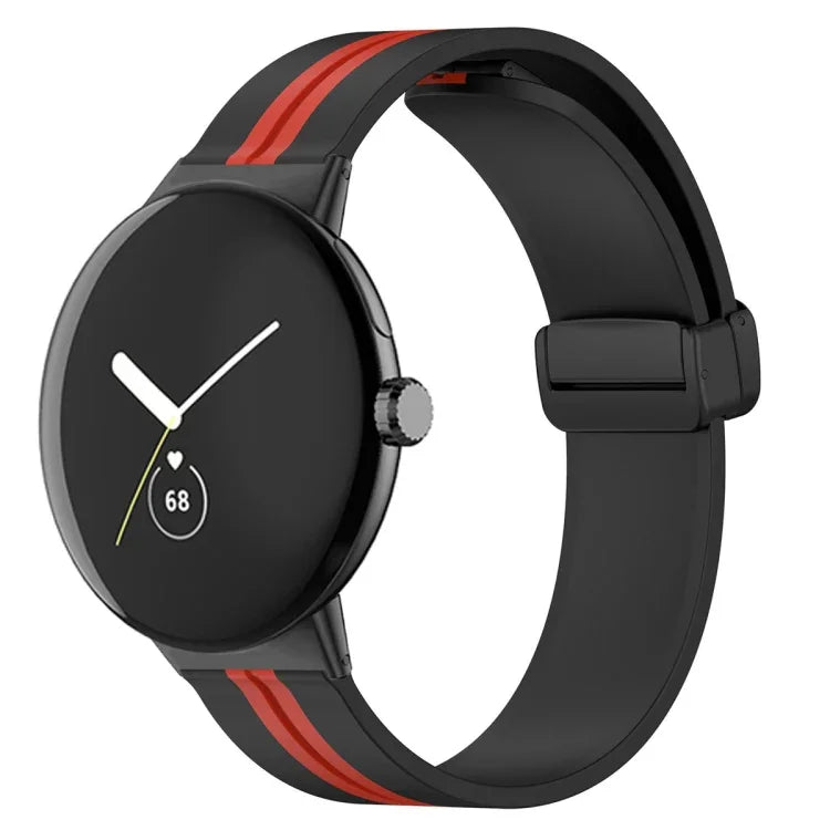 Correia de Relógio em Silicone com Fivela Dobrada Bicolor, Para Google Pixel Watch 4 / 3 / 2 / 1 41mm