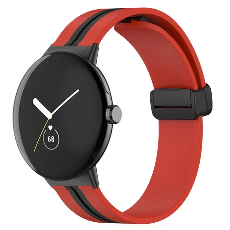 Correia de Relógio em Silicone com Fivela Dobrada Bicolor, Para Google Pixel Watch 4 / 3 / 2 / 1 41mm