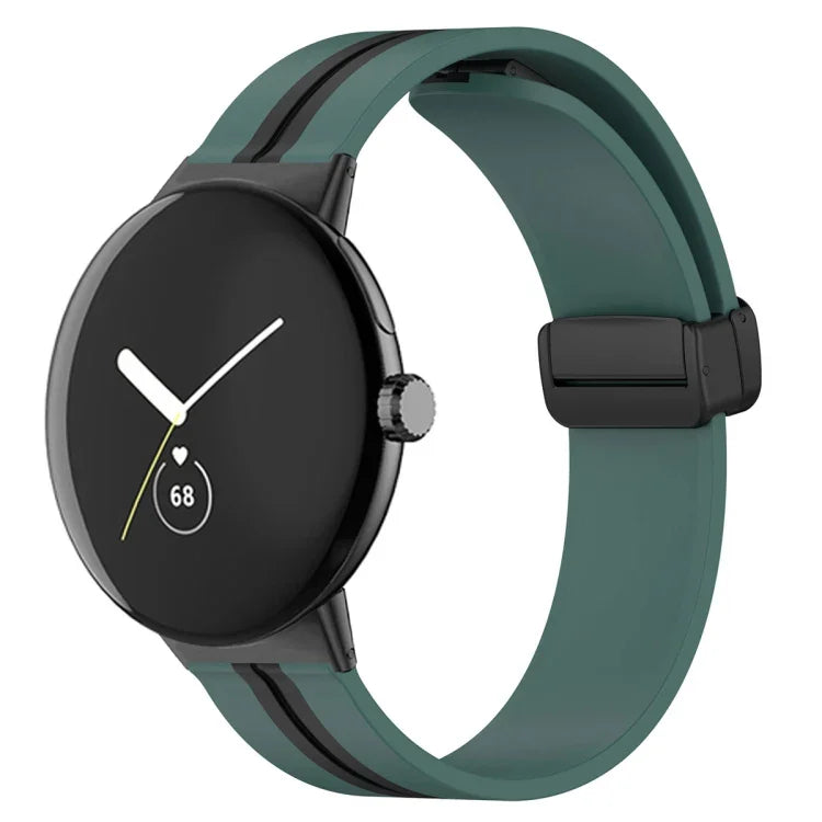 Correia de Relógio em Silicone com Fivela Dobrada Bicolor, Para Google Pixel Watch 4 / 3 / 2 / 1 41mm