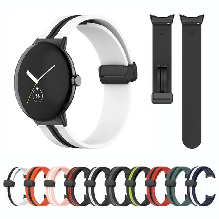 Correia de Relógio em Silicone com Fivela Dobrada Bicolor, Para Google Pixel Watch 4 / 3 / 2 / 1 41mm