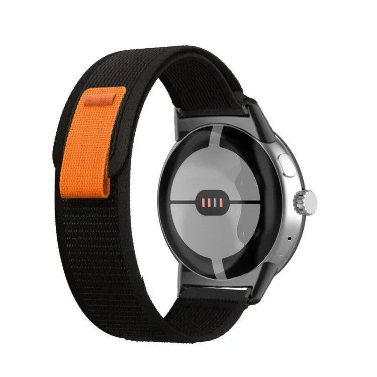 Correia de Relógio em Nylon com Conector Preto Loop, Para Google Pixel Watch 4 / 3 / 2 / 1 41mm