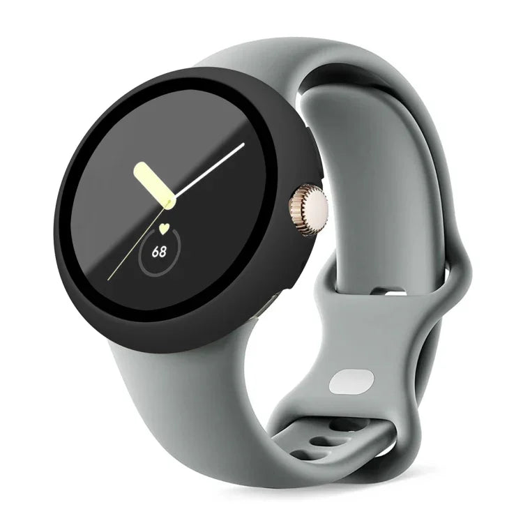 Capa Protetora Integrada com Película Temperada e Estrutura PC Fosca, Para Google Pixel Watch
