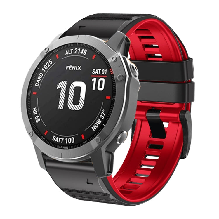 Two-Color Silicone Watch Band, For Garmin Fenix 7X / 6X / 5X 26mm