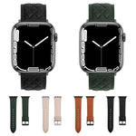 Correia de Relógio em Couro Genuíno com Padrão de Losangos Para Apple Watch Série 8&7 41mm / SE 2&6&SE&5&4 40mm / 3&2&1 38mm, Para Apple Watch Série 8&7 41mm / SE 2&6&SE&5&4 40mm / 3&2&1 38mm