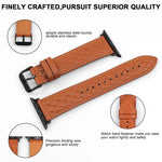 Correia de Relógio em Couro Genuíno com Padrão de Losangos Para Apple Watch Série 8&7 41mm / SE 2&6&SE&5&4 40mm / 3&2&1 38mm, Para Apple Watch Série 8&7 41mm / SE 2&6&SE&5&4 40mm / 3&2&1 38mm