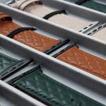 Correia de Relógio em Couro Genuíno com Padrão de Losangos Para Apple Watch Série 8&7 41mm / SE 2&6&SE&5&4 40mm / 3&2&1 38mm, Para Apple Watch Série 8&7 41mm / SE 2&6&SE&5&4 40mm / 3&2&1 38mm