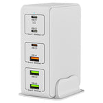 818H Carregador de Secretária Rápido 120W Type-C + USB 6 Portas, Ficha US, Ficha UK, Ficha EU, Ficha AU