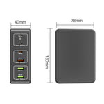 818H Carregador de Secretária Rápido 120W Type-C + USB 6 Portas, Ficha US, Ficha UK, Ficha EU, Ficha AU