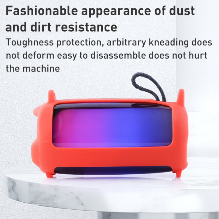 Capa de Silicone para Altifalante Bluetooth com Efeito de Luz Colorida e Alça de Ombro, Para JBL Pulse 5 Preto, Para JBL Pulse 5 Vermelho, Para JBL Pulse 5 Azul