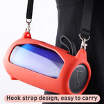 Capa de Silicone para Altifalante Bluetooth com Efeito de Luz Colorida e Alça de Ombro, Para JBL Pulse 5 Preto, Para JBL Pulse 5 Vermelho, Para JBL Pulse 5 Azul