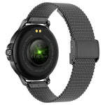 CF12 Pulseira de Aço Inteligente Resistente à Água de 1,2 polegadas Suporta Monitorização da Frequência Cardíaca / Monitorização da Pressão Arterial, Pulseira de Aço CF12 (Preto)
