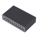Carregador Inteligente Rápido 10 em 1 65W QC3.0 USB, Ficha EUA, Ficha Reino Unido, Ficha Austrália