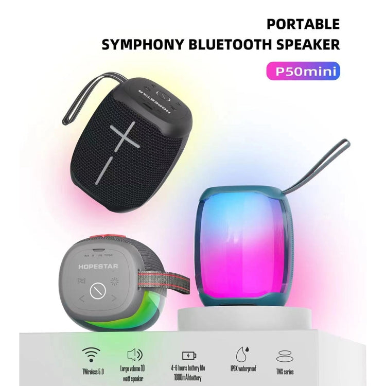 Coluna Bluetooth Impermeável HOPESTAR P50 mini com Luz RGB para Exterior, P50 mini