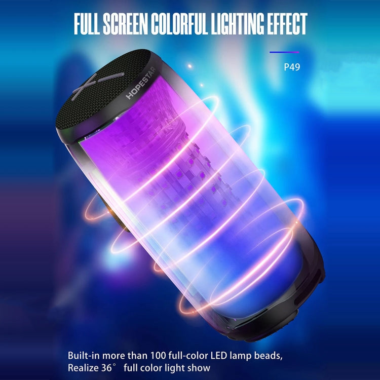 Coluna Bluetooth Impermeável HOPESTAR P49 Tone Pulse com Luz RGB, P49(Azul), P49(Preto), P49(Cinzento)