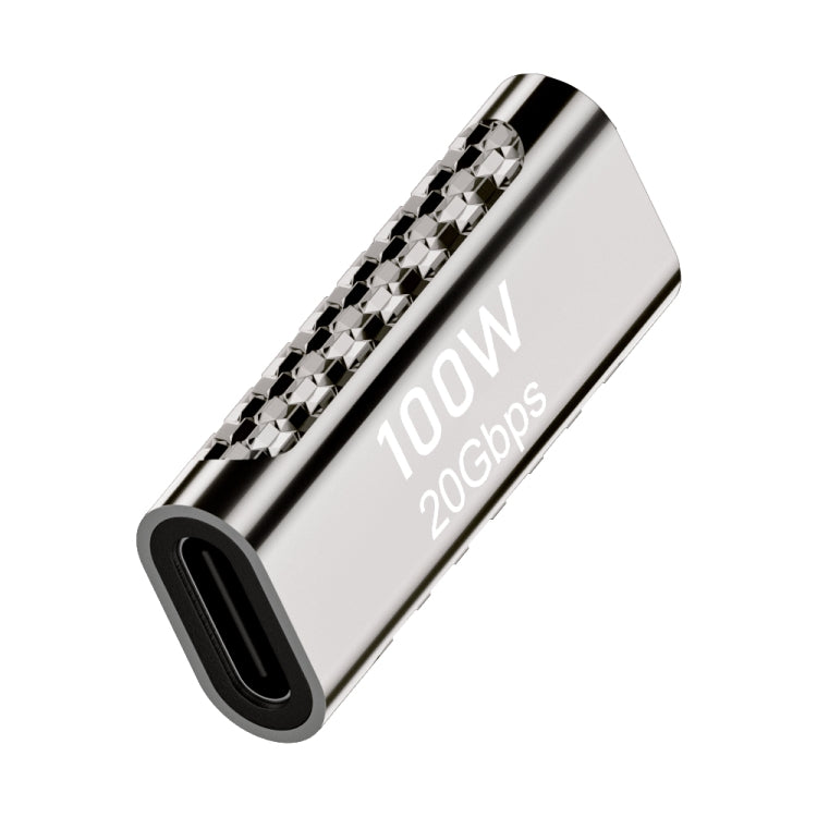 Adaptador de Liga de Zinco Tipo-C Fêmea para Tipo-C Fêmea 20Gbps 100W, Tipo-C Fêmea para Tipo-C Fêmea Reto