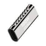 Adaptador de Liga de Zinco Tipo-C Fêmea para Tipo-C Fêmea 20Gbps 100W, Tipo-C Fêmea para Tipo-C Fêmea Reto
