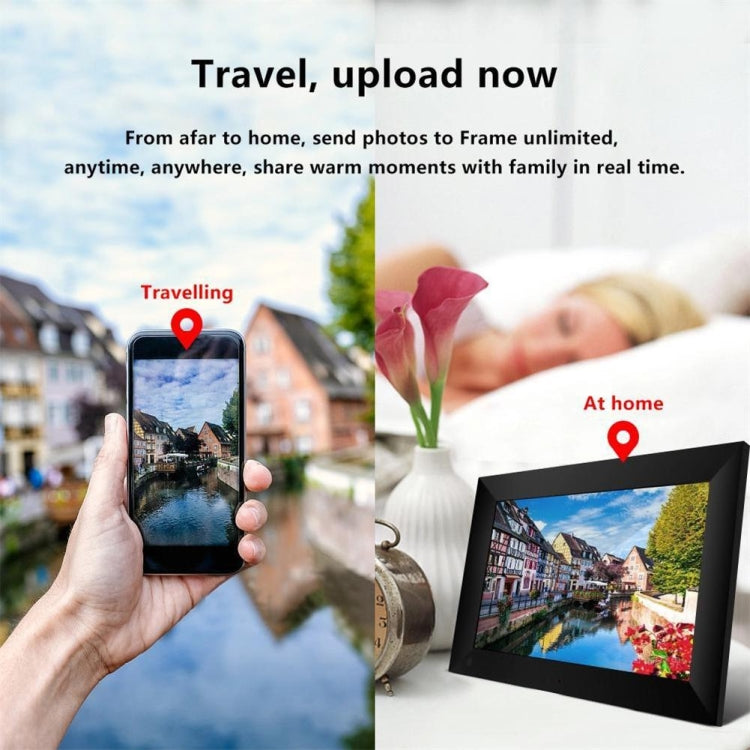 Moldura Digital de Fotos WiFi Cloud com Ecrã IPS de 10,1 polegadas, RK3126C Quad Core até 1,5GHz, 1GB+16GB, Ficha AU, Ficha US, Ficha UE, Ficha UK