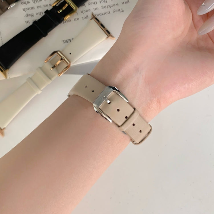 Pulseira de Relógio em Couro de Seda, Para Apple Watch Series 8&7 41mm / SE 2&6&SE&5&4 40mm, Para Apple Watch Ultra 49mm / Series 8&7 45mm / SE 2&6&SE&5&4 44mm