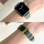 Pulseira de Relógio em Couro de Seda, Para Apple Watch Series 8&7 41mm / SE 2&6&SE&5&4 40mm, Para Apple Watch Ultra 49mm / Series 8&7 45mm / SE 2&6&SE&5&4 44mm