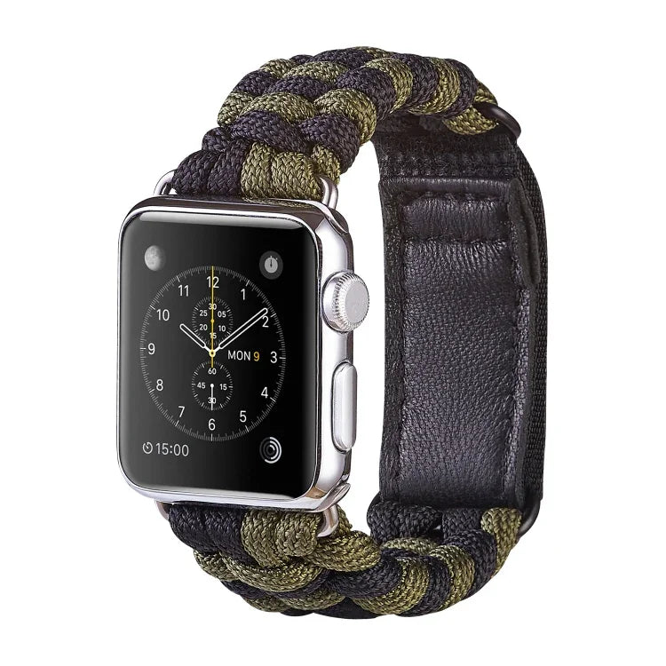 Pulseira de Relógio em Nylon com Fecho de Gancho e Loop de Trança Simples Paracord, Para Apple Watch Series 8&7 41mm / SE 2&6&SE&5&4 40mm, Para Apple Watch Ultra 49mm / Series 8&7 45mm / SE 2&6&SE&5&4 44mm