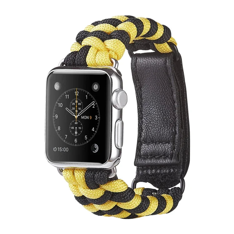Pulseira de Relógio em Nylon com Fecho de Gancho e Loop de Trança Simples Paracord, Para Apple Watch Series 8&7 41mm / SE 2&6&SE&5&4 40mm, Para Apple Watch Ultra 49mm / Series 8&7 45mm / SE 2&6&SE&5&4 44mm