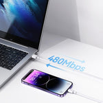 USAMS US-SJ604 U84 Cabo de Carregamento e Dados USB para 8 Pinos 2,4A, 8 Pinos 2m