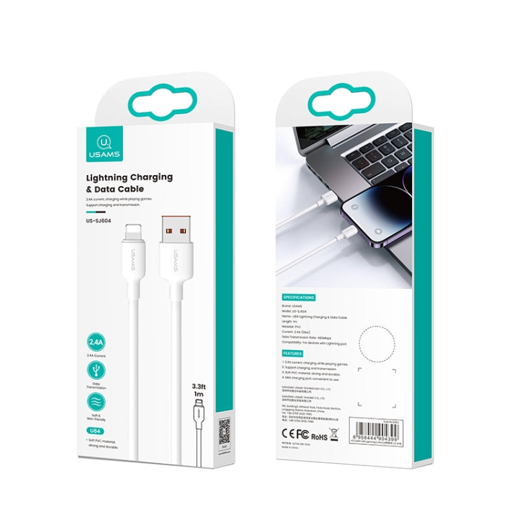 USAMS US-SJ604 U84 Cabo de Carregamento e Dados USB para 8 Pinos 2,4A, 8 Pinos 2m