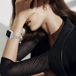 Full Diamond Metal Bracelet Watch Band, For Apple Watch Series 8&7 45mm / SE 2&6&SE&5&4 44mm, For Apple Watch Series 8&7 41mm / SE 2&6&SE&5&4 40mm