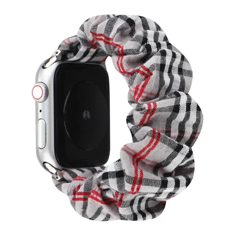 Correia de Relógio em Tecido com Padrão de Flor às Quadrículas, Para Apple Watch Ultra 49mm / Série 8&7 45mm / SE 2&6&SE&5&4 44mm / 3&2&1 42mm, Para Apple Watch Série 8&7 41mm / SE 2&6&SE&5&4 40mm / 3&2&1 38mm