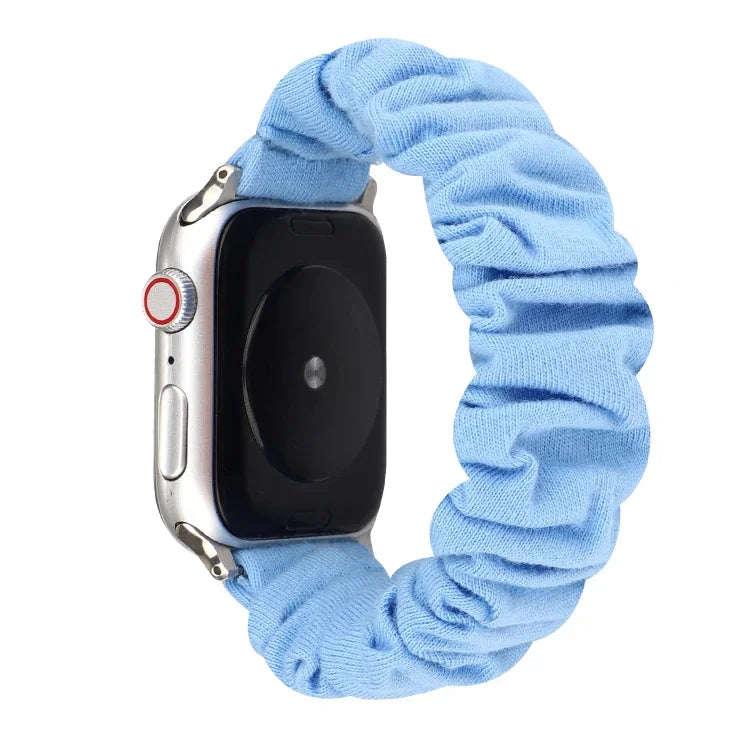 Cloth + Stainless Steel Hair Ring Watchband, For Apple Watch Series 7 41mm / 6 & SE & 5 & 4 40mm / 3 & 2 & 1 38mm, For Apple Watch Series 7 45mm / 6 & SE & 5 & 4 44mm / 3 & 2 & 1 42mm, For Apple Watch Series 8&7 41mm / SE 2&6&SE&5&4 40mm / 3&2&1 38mm  ...