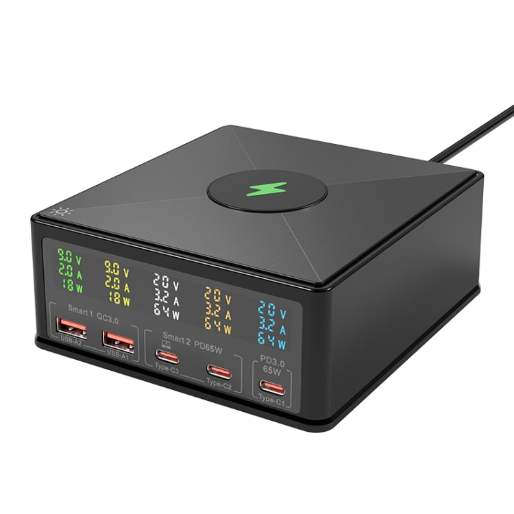 868H Carregador Multiportas 6 em 1 160W 3 PD Type-C + 2 USB QC3.0, 868H