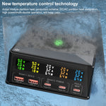 868H Carregador Multiportas 6 em 1 160W 3 PD Type-C + 2 USB QC3.0, 868H