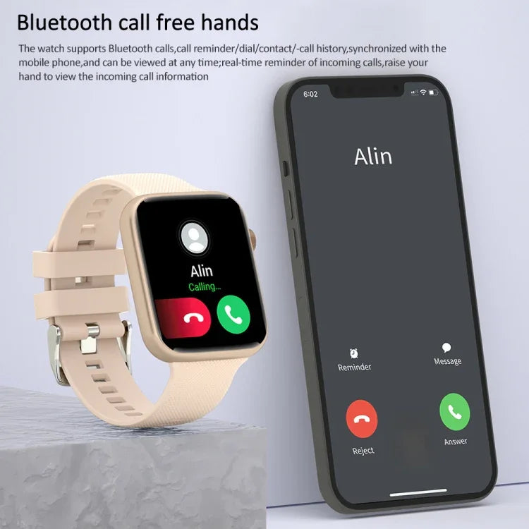 HT15 Smartwatch com Pulseira de Silicone de 1,85 polegadas Resistente à Água IP67, Suporta Chamadas Bluetooth / Monitorização do Sono