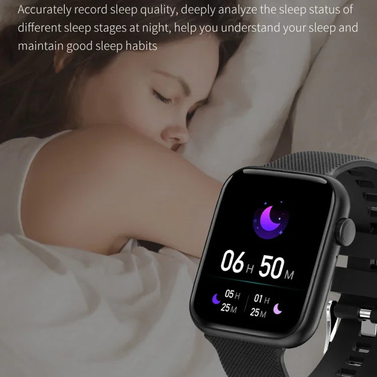 HT15 Smartwatch com Pulseira de Silicone de 1,85 polegadas Resistente à Água IP67, Suporta Chamadas Bluetooth / Monitorização do Sono