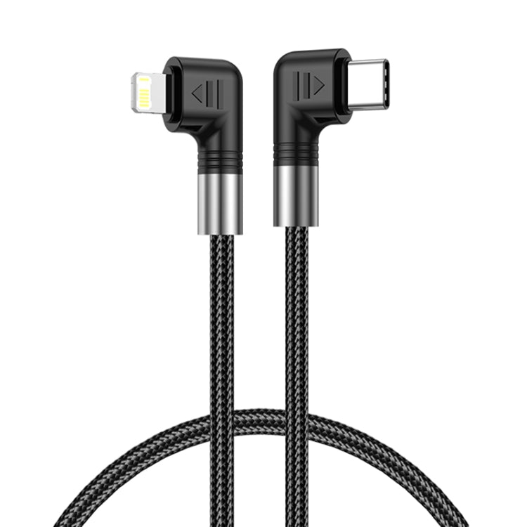 A9 Cabo de Dados com Duplo Cotovelo USB-C/Type-C para 8 Pinos 30W, 0,5m, 1m, 2m, 3m