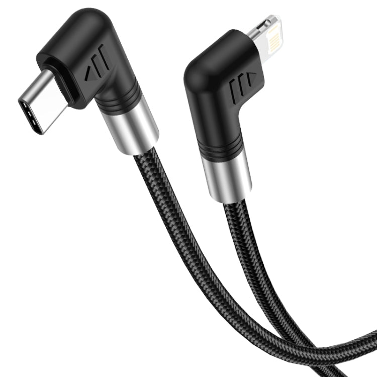 A9 Cabo de Dados com Duplo Cotovelo USB-C/Type-C para 8 Pinos 30W, 0,5m, 1m, 2m, 3m